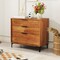 Cherry MDF 3 Drawer Dresser with Metal Legs and Anti Tipping Kit